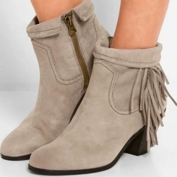 Sam Edelman Shoes - Sam Edleman Louie Suede Ankle Boots fringe size 6